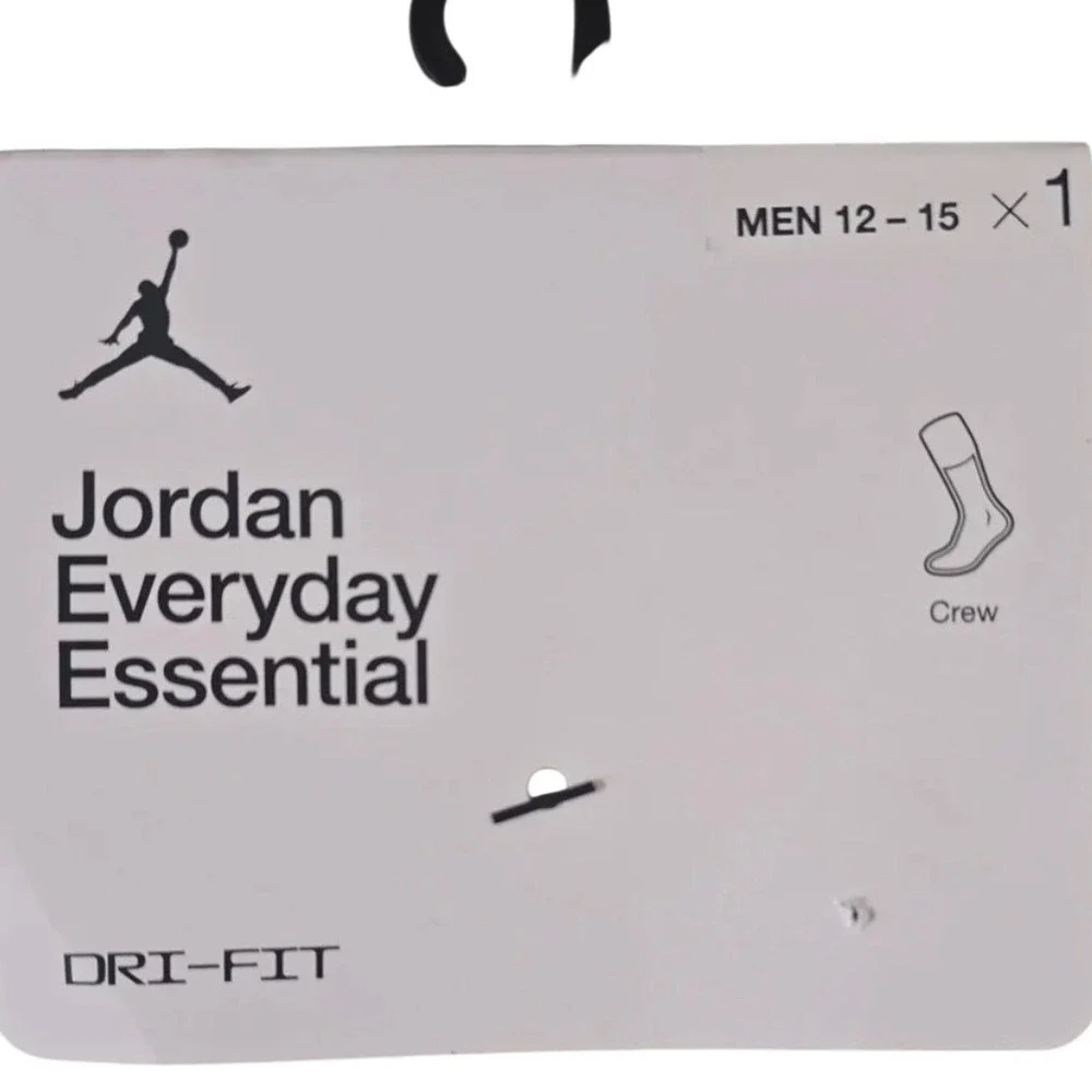 Jordan Crew Socks Mens 8-12 Green New Everyday Essential Dri-Fit Cushioned